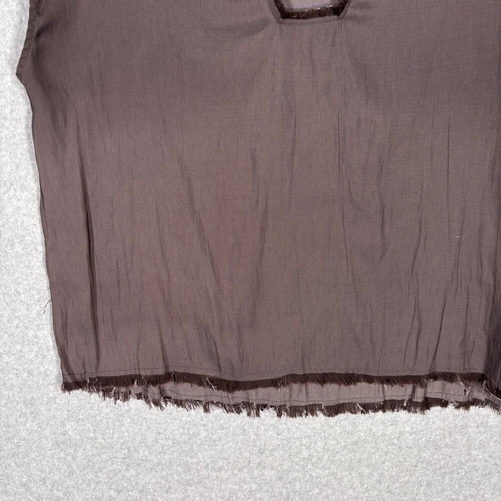 Grade Gather Blouse Large Fringe Festival Lagenlook Coastal Boxy Neutral Minimal - Picture 3 of 11